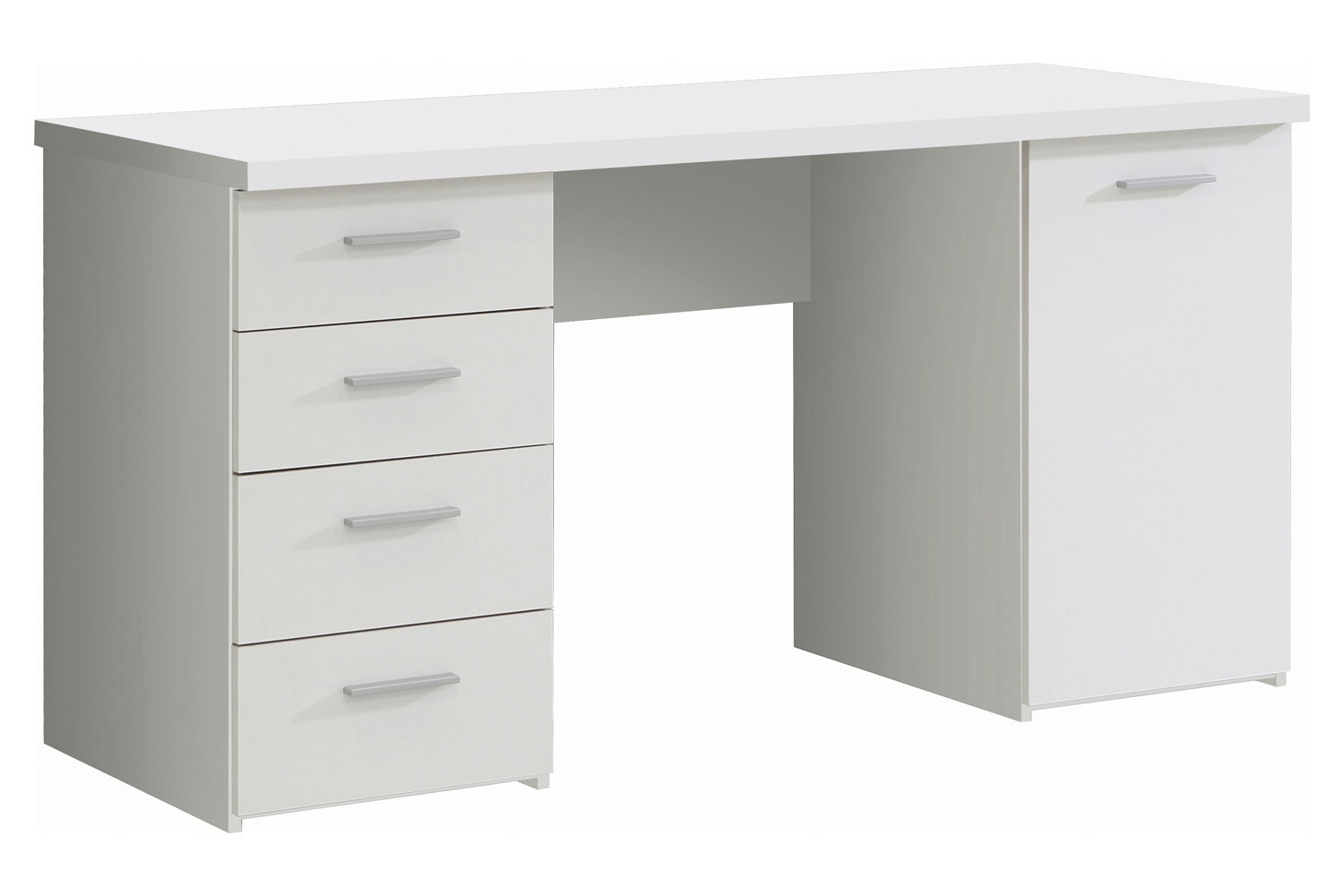 Modernes Home-Office: Schreibtisch Aus Massivholz Mit 2 Schubladen, 39 Zoll, Weiß
