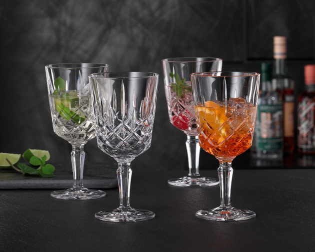 Weingläser 4er Set NOBLESSE Kristallglas - Schliffdekor