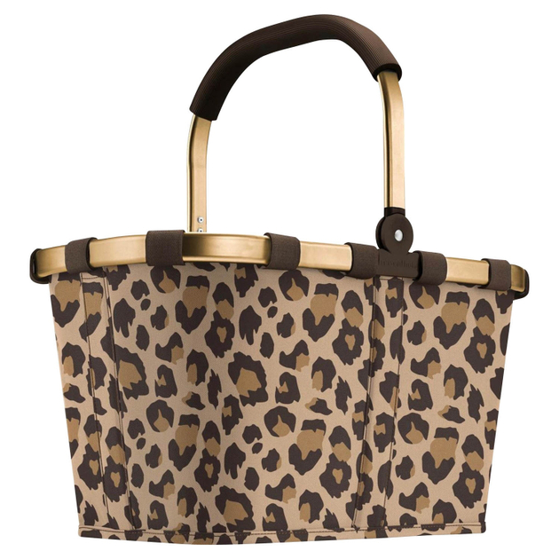Einkaufskorb 22 Liter CARRYBAG FRAME LEO MACCHIATO Braun - Beige - Goldgelb - 48 x 29 cm - Polyester - Aluminium - faltbar