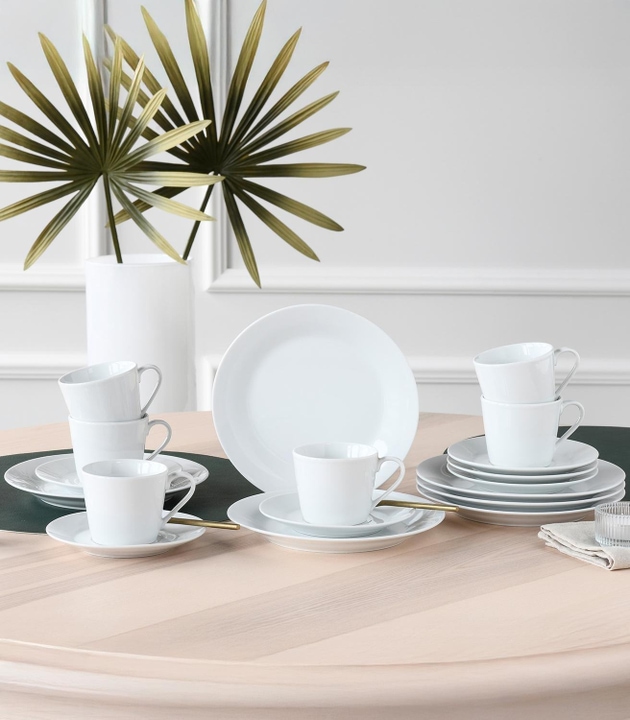Kaffeeservice 18-teilig BASE für 6 Personen - Weiß - Porzellan