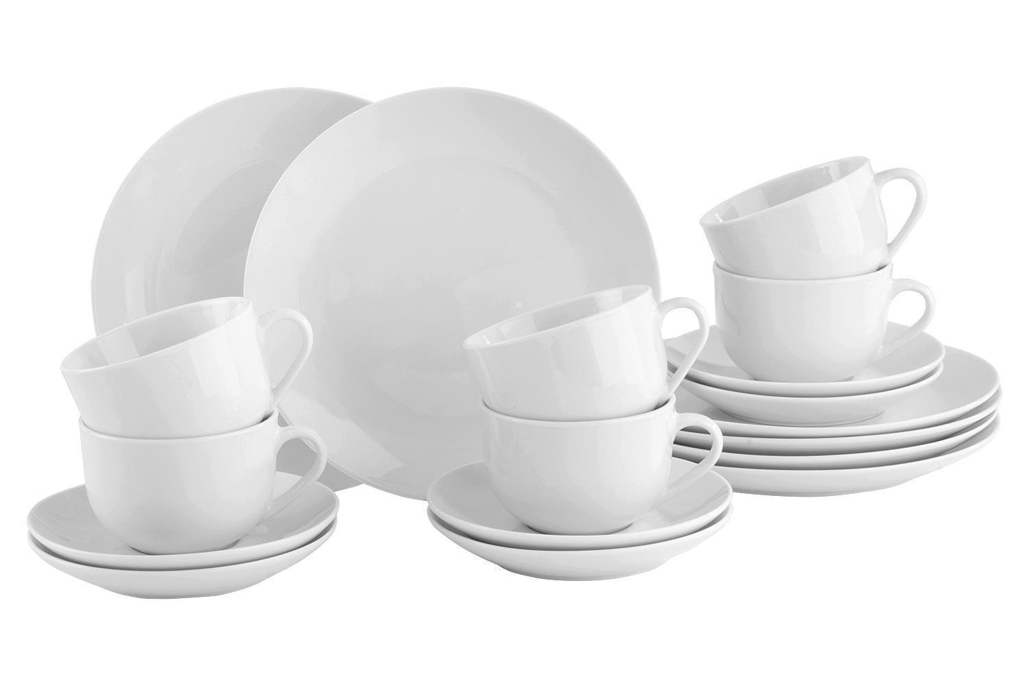 Kaffeeservice 36-teilig Weiß - für 12 Personen - Porzellan