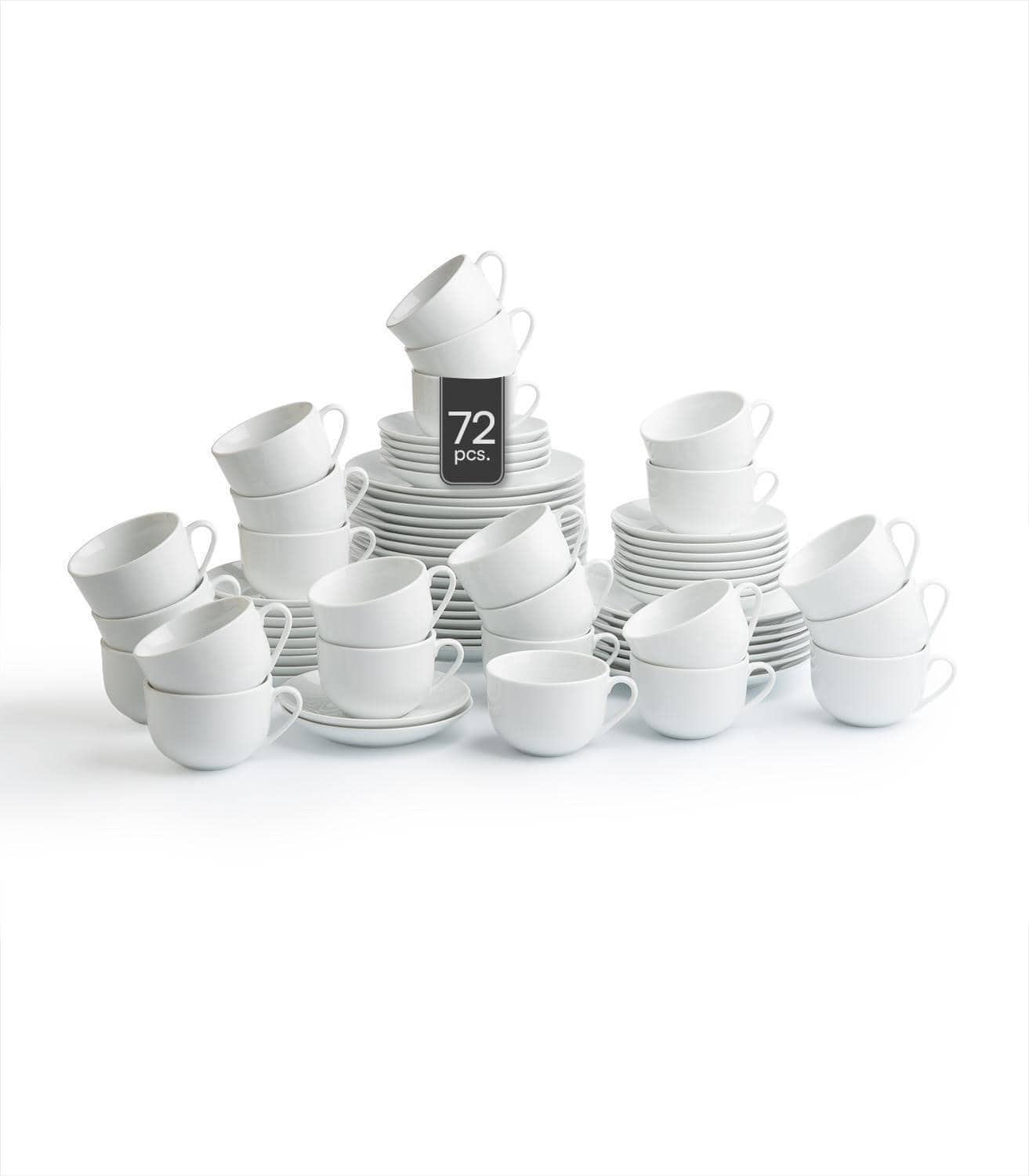 Kaffeeservice 36-teilig Weiß - für 12 Personen - Porzellan