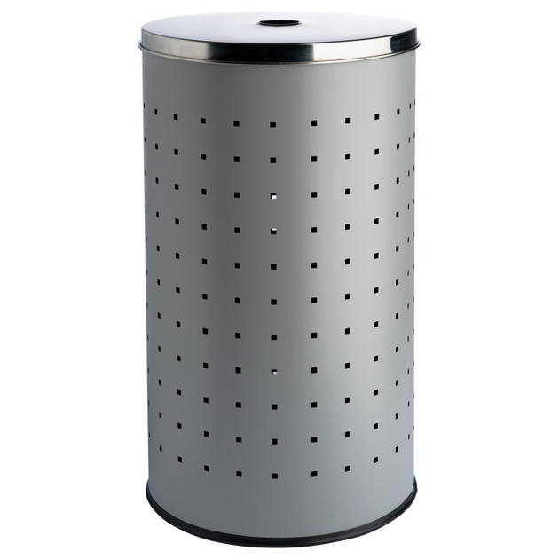Wäschesammler Grau - Edelstahl - 37 Liter