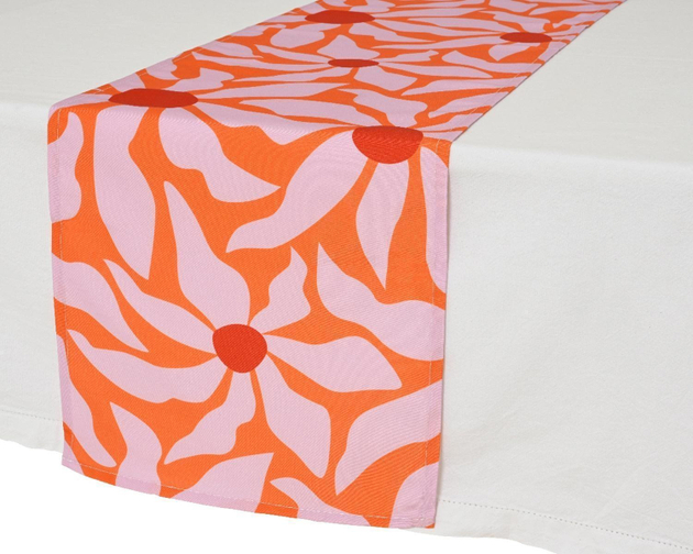Tischläufer KINA 32 x 140 cm - Orange - Pink - Polyester