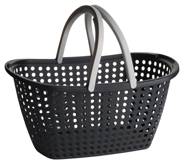 Einkaufskorb KARL 44 x 31 cm - Schwarz - Grau - Kunststoff