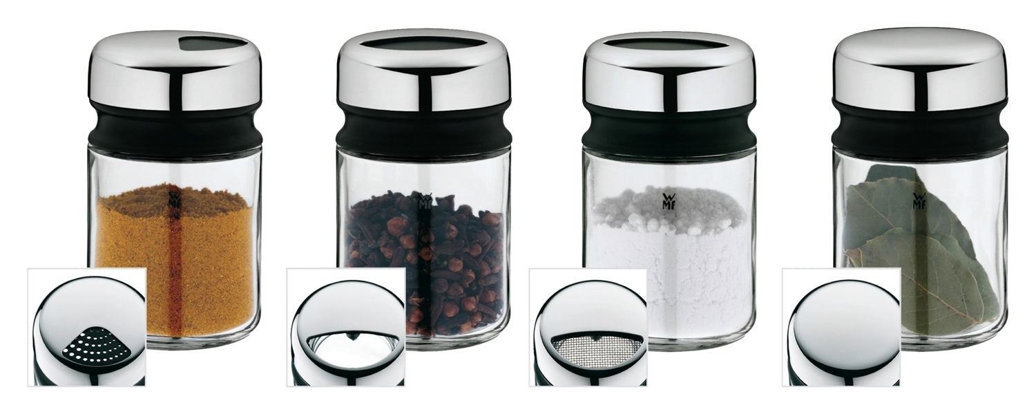 Gewürzstreuer-Set 4-teilig DEPOT Glas - Cromargan Edelstahl 18/10 - 100 ml