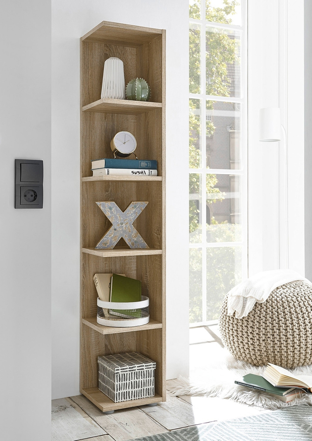 Eckregal CORNER LIGHT Eiche Sonoma Dekor - 24 x 142 cm
