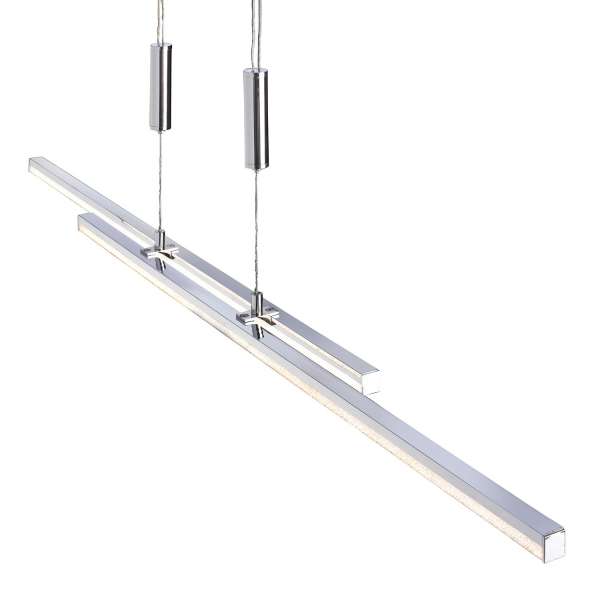 LED-Lampe Pendelleuchte L 120 cm, Metall Silberfarben, dimmbar
